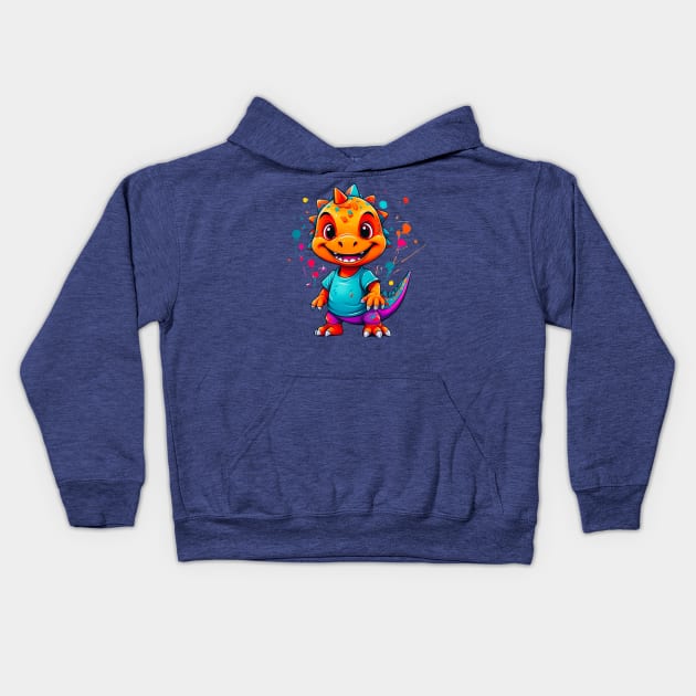 Cute Dino. Kids Hoodie by TaansCreation 